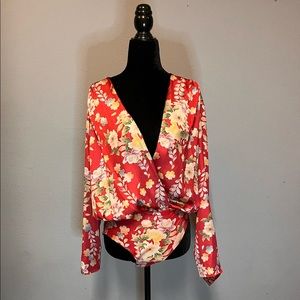 Zara Red Crossover Bodysuit